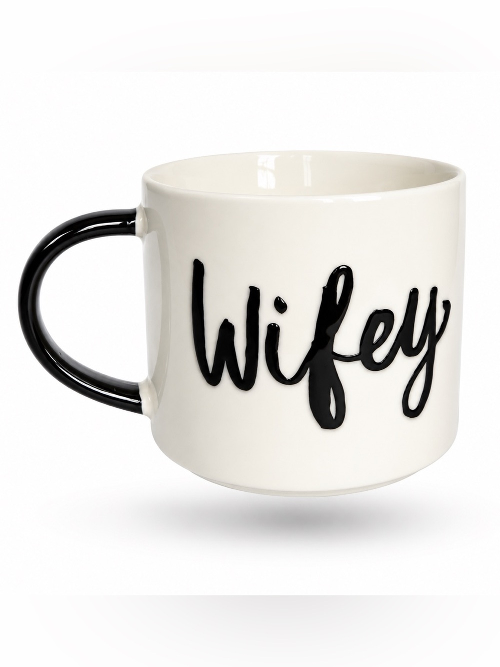 Threshold WIFEY Coffee Mug Double Sided White Black Cup Porcelain